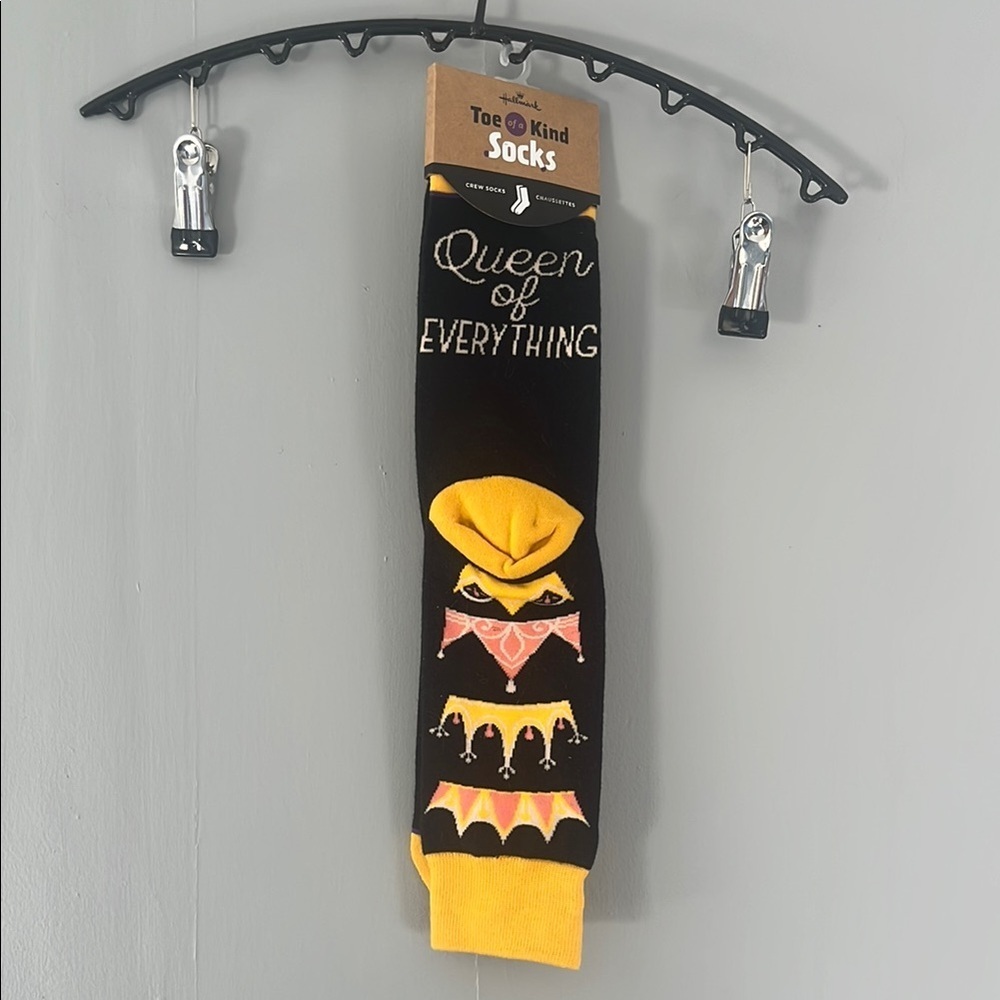 Black and Yellow Casual Socks with Fun Burger Design